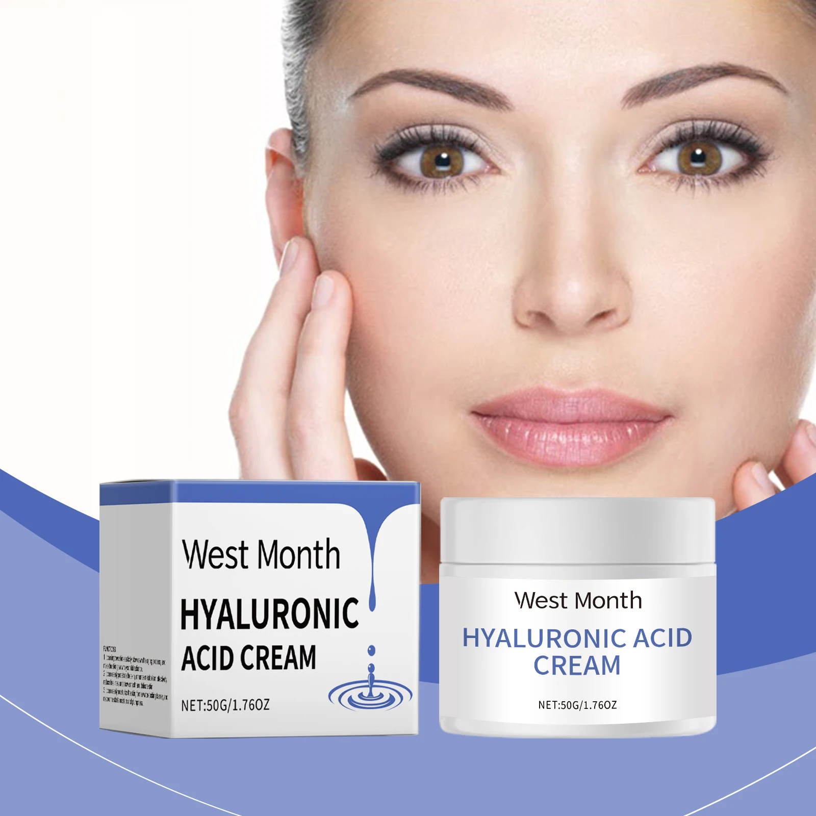 "Hydrating Hyaluronic Acid Cream for Face – Deep Moisturizing & Plumping Anti-Aging Skincare, 1.76 oz"