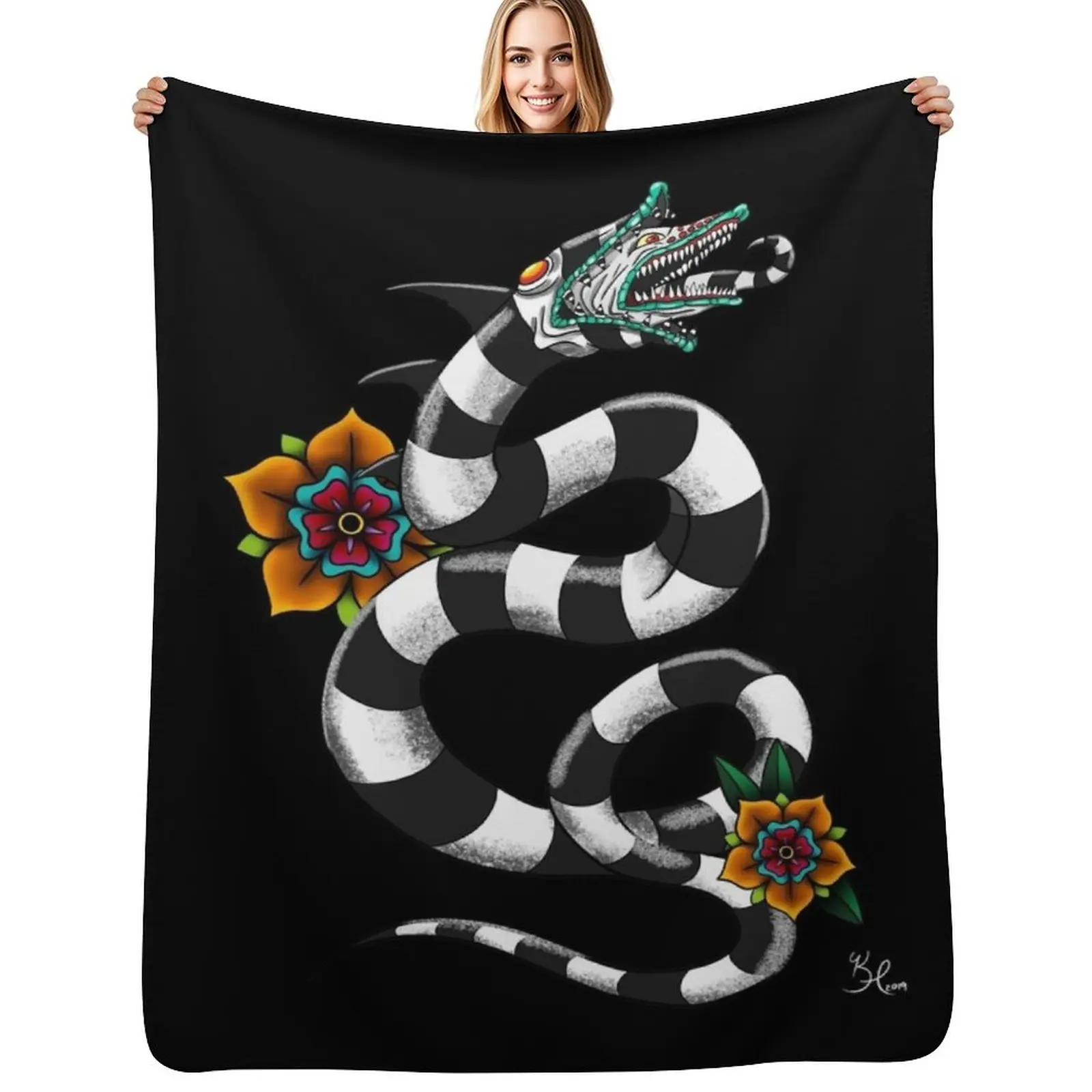 

SANDWORM Throw Blanket decorative Cute For Sofa Thin Polar Blankets