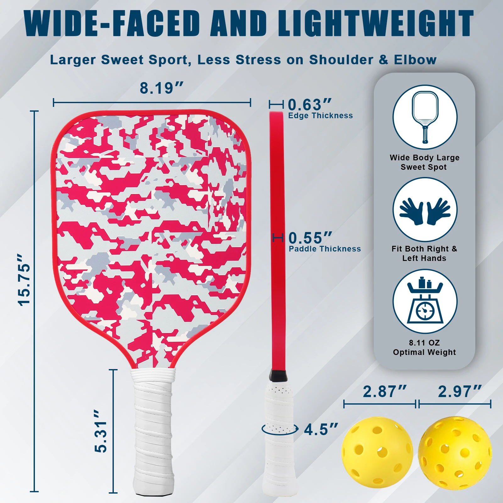 Fiberglass Pickleball Paddles - Sports Equipment Bat review and price