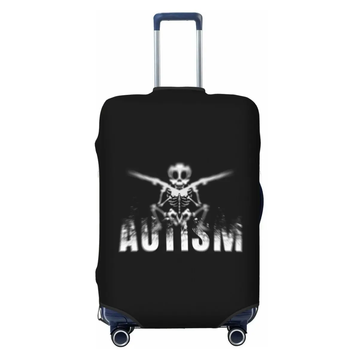 

Custom Aspergers Asd Autism Skeleton Meme Luggage Cover Elastic Travel Suitcase Protective Covers Suit For 18-32 inch