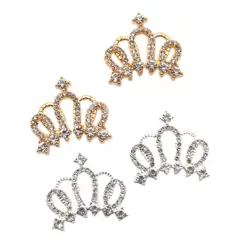 New 10/Pcs Alloy Diamond Crown Flat Bottom Jewelry DIY Clothing Headwear Sewing And Pasting Handmade