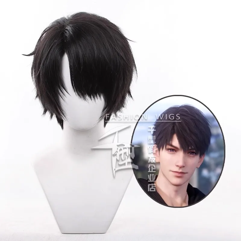 

Love and Deepspace Caleb Cosplay Wigs 30cm Short Hair Black Brown Color Caleb Heat Resistant Synthetic Hair Party+Wig Cap