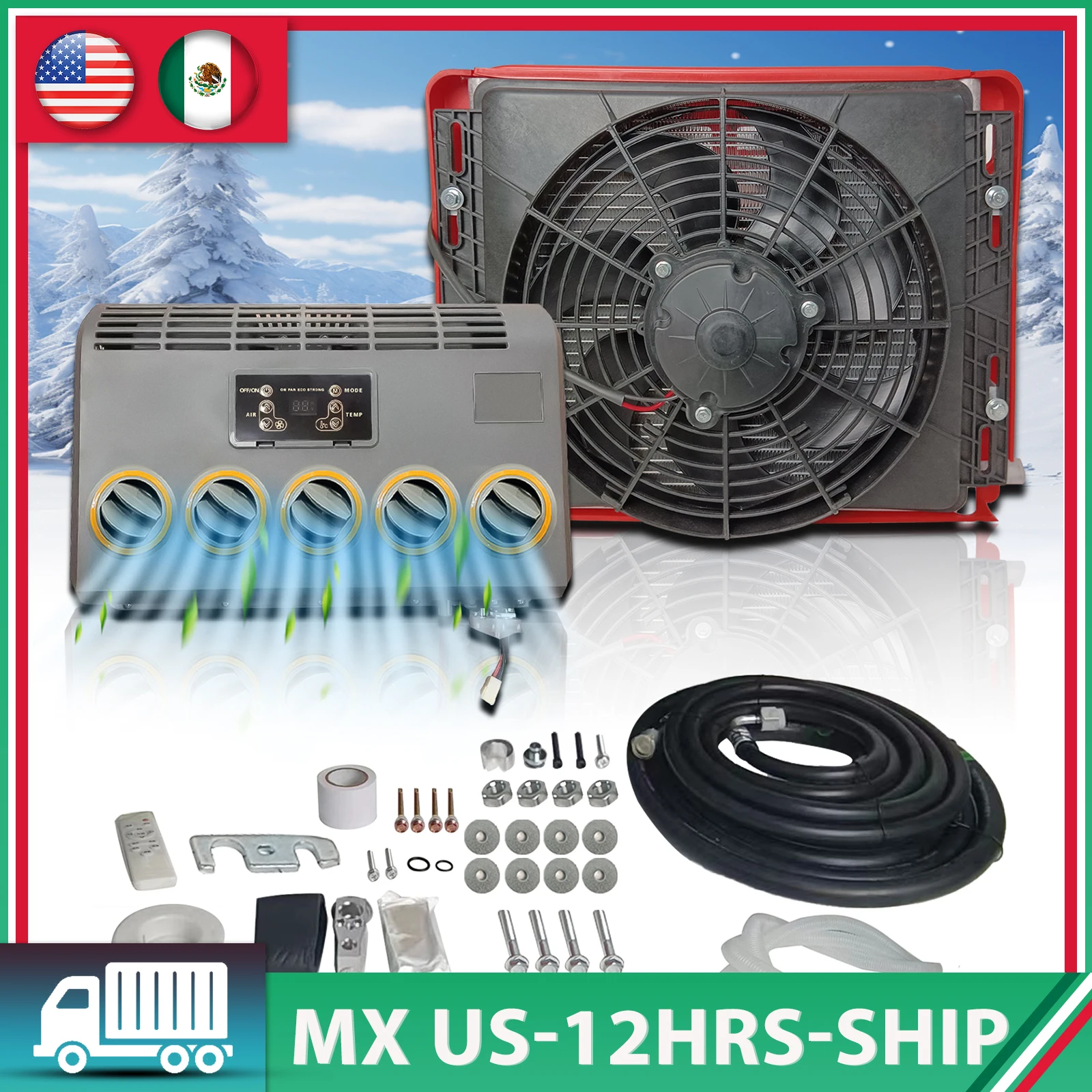 

MX US12V 24V Electric Air Conditioner Agricultural Harvester Split Air Conditioning For Automobile Excavator Baler Tractor Truck