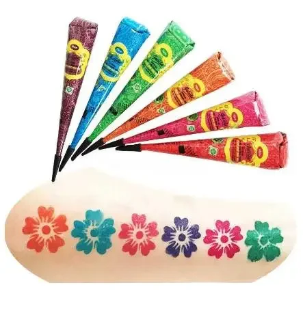 1pcs 25g Multicolor Indian GOLECHA Henna Cones Tattoo Paste For Temporary Tattoo Sticker Body Paint Art Cream Cone DIY Paint