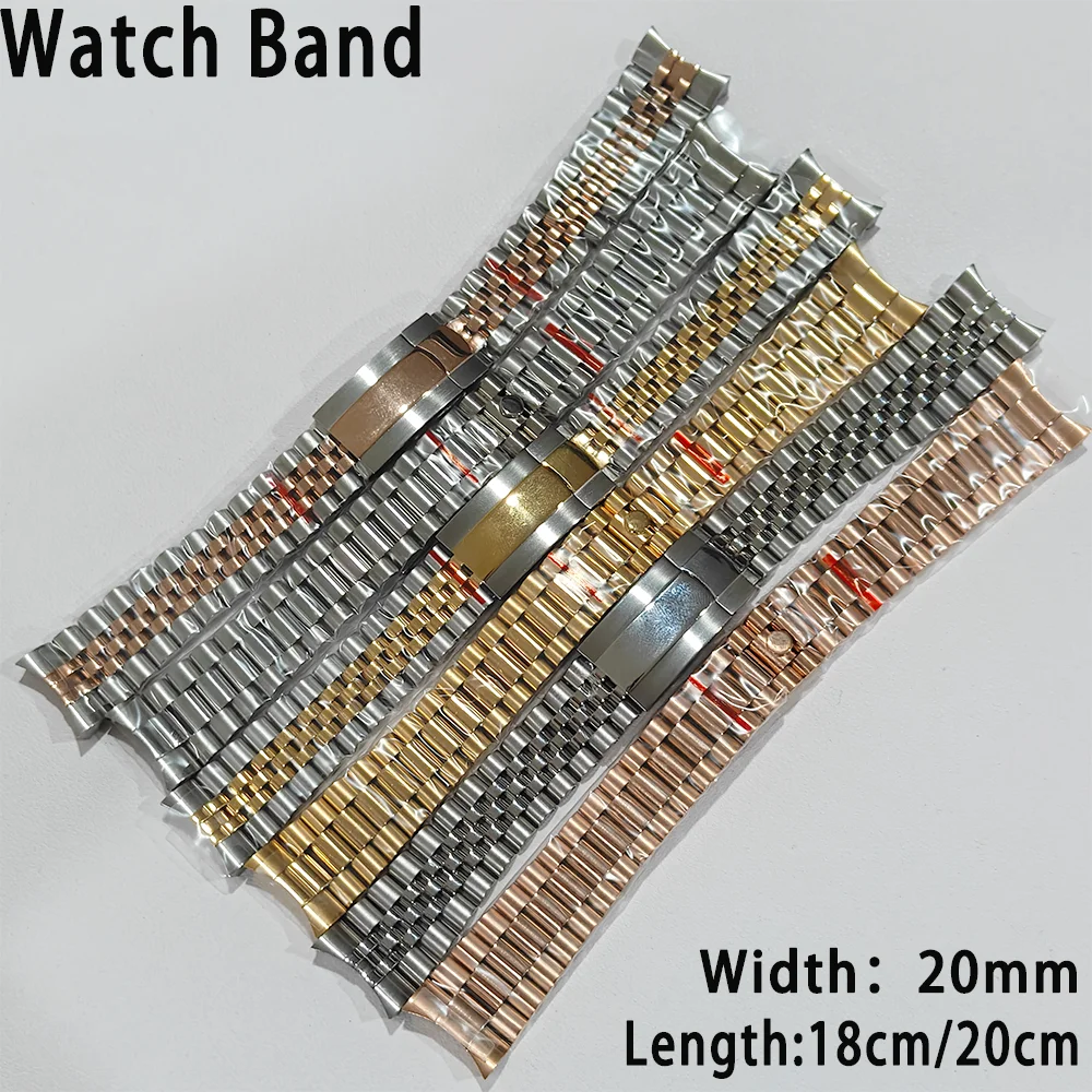 

20mm Width Watch Bands 3/5 Bead Belt 316L Stainless Steel Watches Accessory Parts Wrist Wristwatch Modifiwatch Modification Part