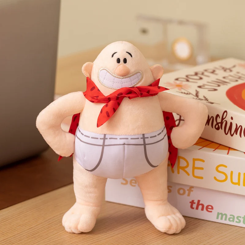21cm Kawaii Human Shape Plush Doll Soft Bald Figure with Red Cape & Underpants Lovely Stuffed Toy Birthday Gift Boys Girls Kids
