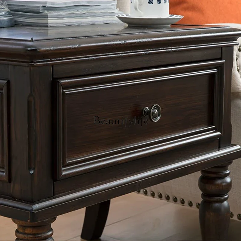 

yj21American all solid wood corner few living room next to sofa bedroom bedside table