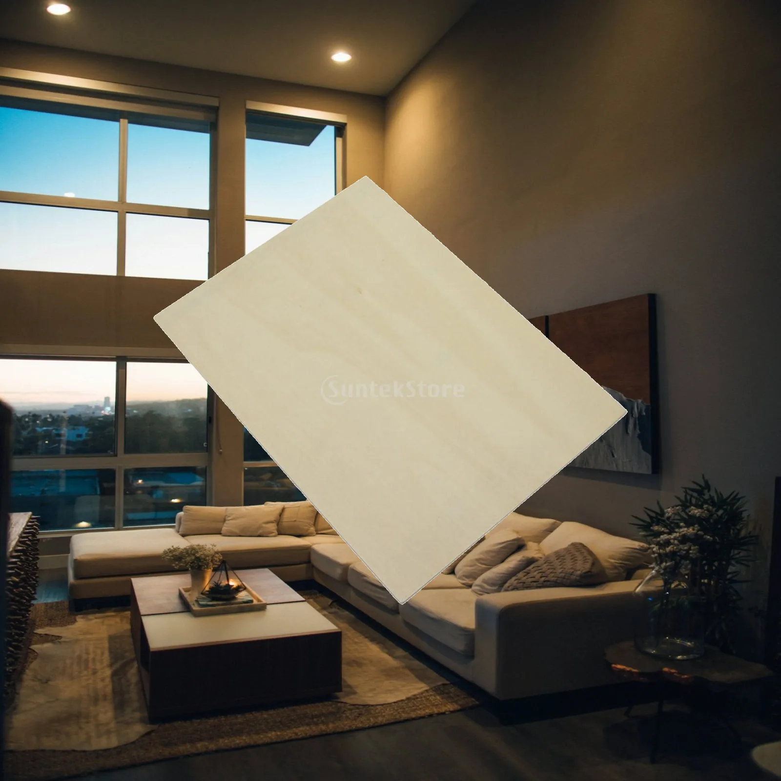 

DIY Modeling Rectangle Unfinished Wood Sheet for Woodworking Art Paint Building Crafts and Games