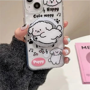 Korea Lucu Kartun Anjing Dudukan Pegangan Tok Griptok Ponsel Berdiri Pemegang Dukungan untuk iPhone Samsung Magsafe Smart Tok 6 tempat telepon anjing penjualan terbaik - №