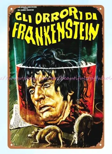 home decor 1970 Horror of Frankenstein poster metal tin sign