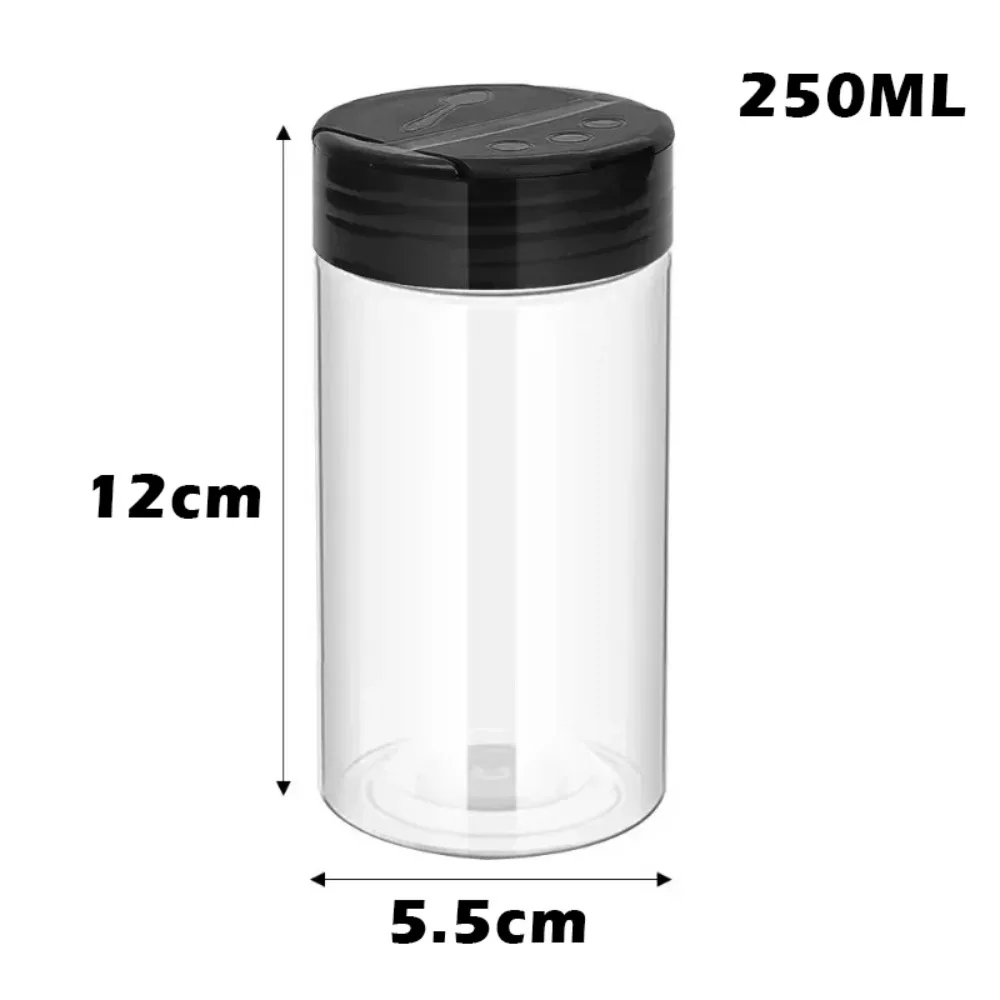 Durable Plastic Seasoning Jar 100/160/250ML Empty Salt Cellar Portable Pepper Shaker Kitchen