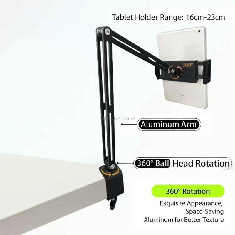 Multiple Tablets Phone Holder For 4.7 To 13in Desks With Foldable Aluminum Arm