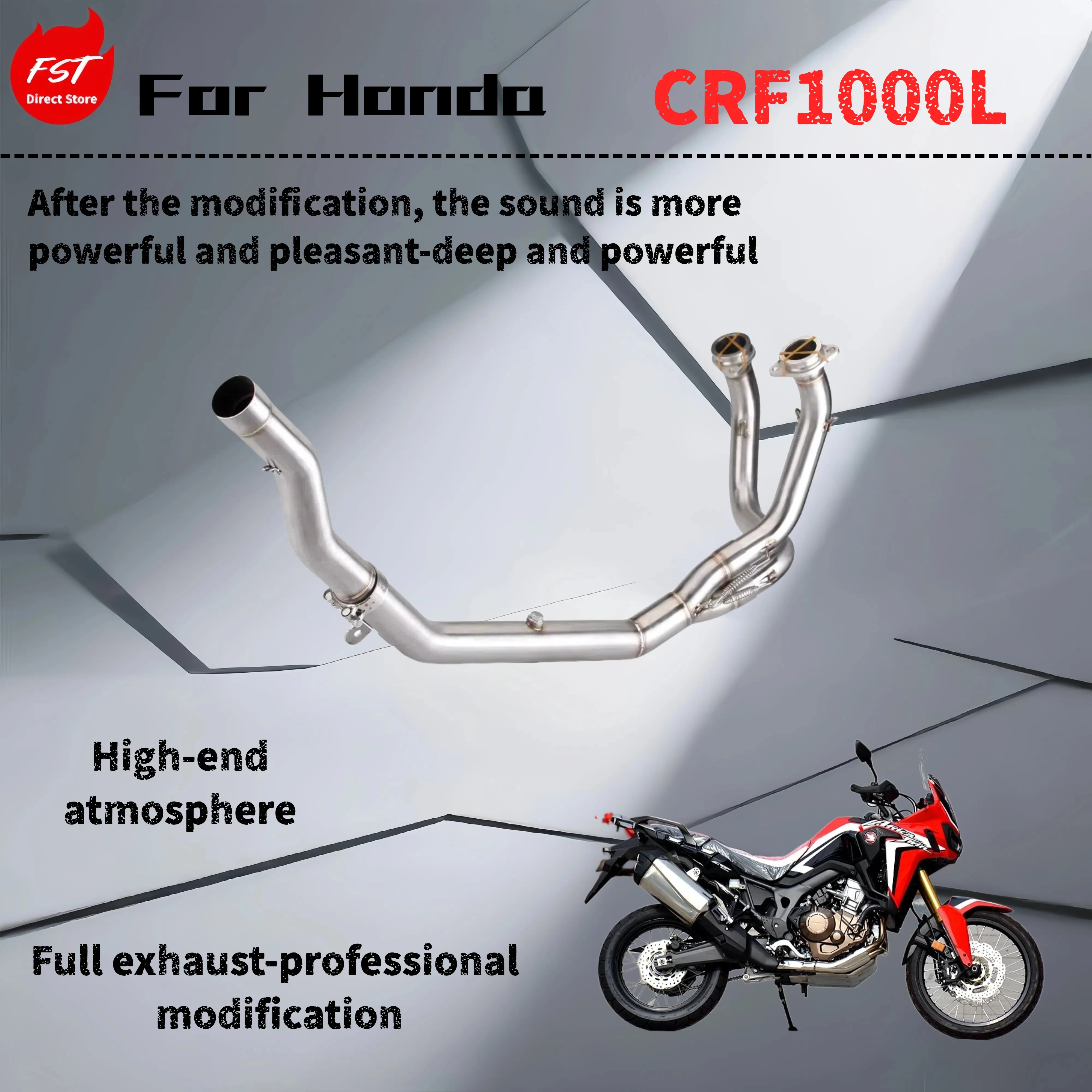 

For Honda CRF1000L-Modified front exhaust pipe-the sound is deep, rich and powerful