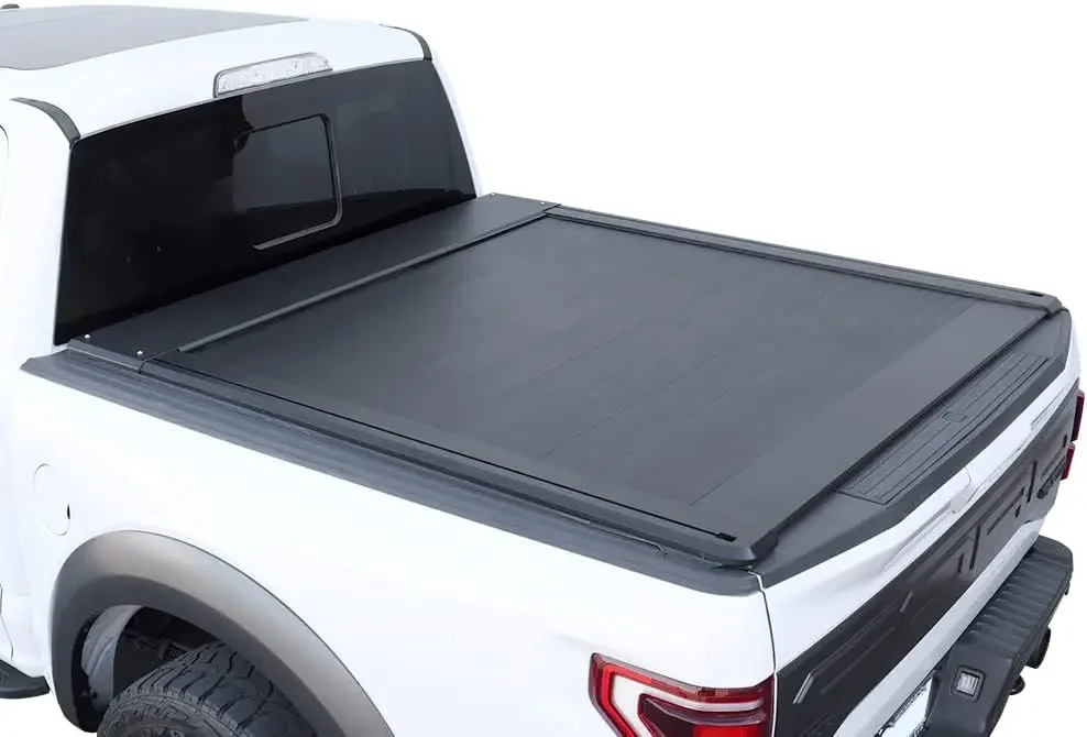 Cover Fits F-150 6’7” (78.9”) Truck Bed Matte Black Aluminum Low Profile Waterproof (Retractable, Matte Automatic Retract)