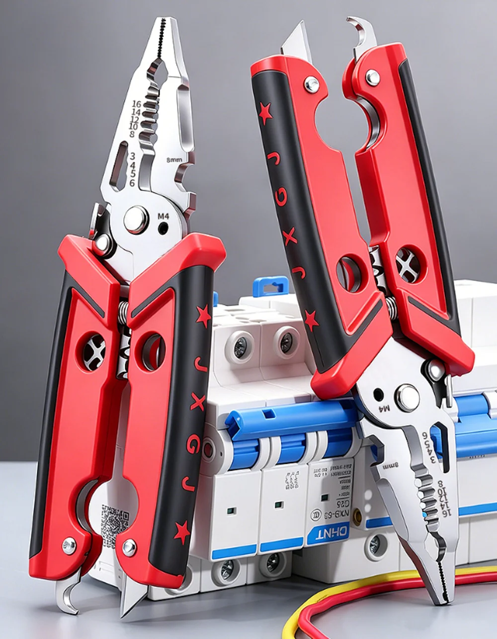 Multi-Function Wire Stripper Heavy Duty Folding Cable Cutter 18in1 Electrician Pliers Wire Stripper Crimper Pliers