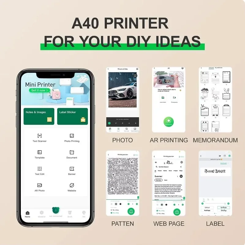 Stampante mobile per adesivi per telefoni cellulari con etichette termiche wireless