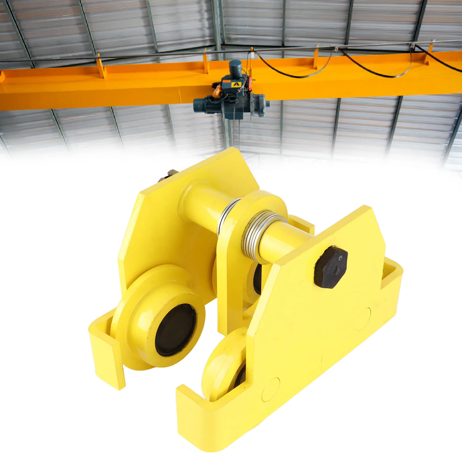 Carrello manuale con capacità di 3 tonnellate Carrello a cingolo singolo con fascio I in acciaio resistente per sollevamento gru Carrello di sollevamento gru