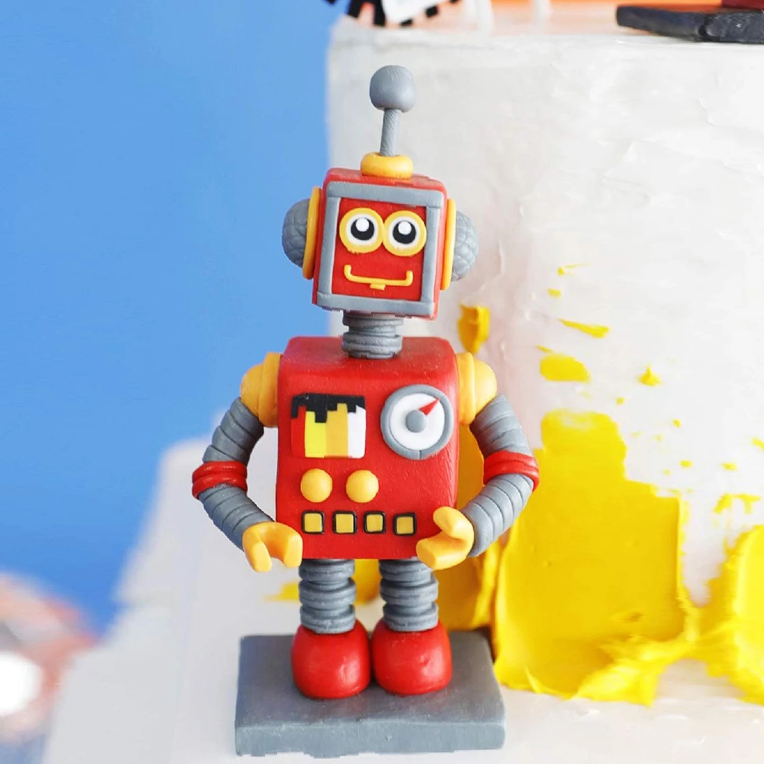 Roboter-Kuchenaufsätze für Jungen, Roboter-Kuchen-Cupcake-Dekorationen, Roboter-Party-Dekorationen, Roboter-Figur für die Geburtstagsfeier – Detail 10