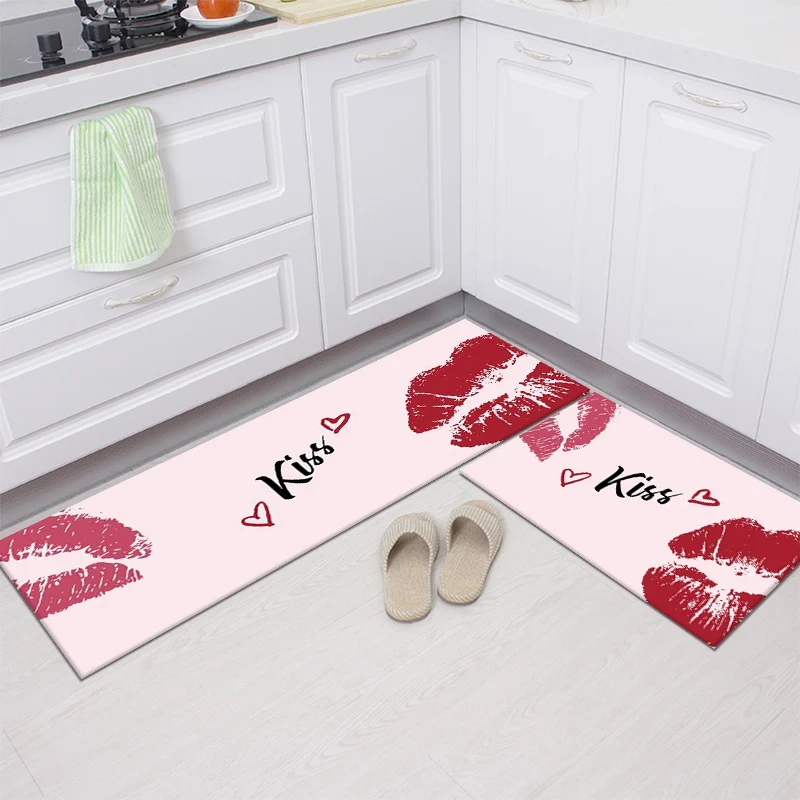 VIKAMA 2pcs Cartoon Series Rug Stain-resistant and Non-slip Entrance Hallway Doormat Kitchen & Laundry Room Rug Home Decor