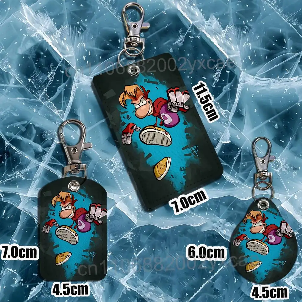 Flying fist attack Rayman Card Holder With Keychain Executive Protection For Bank Credit Subway Bus Case