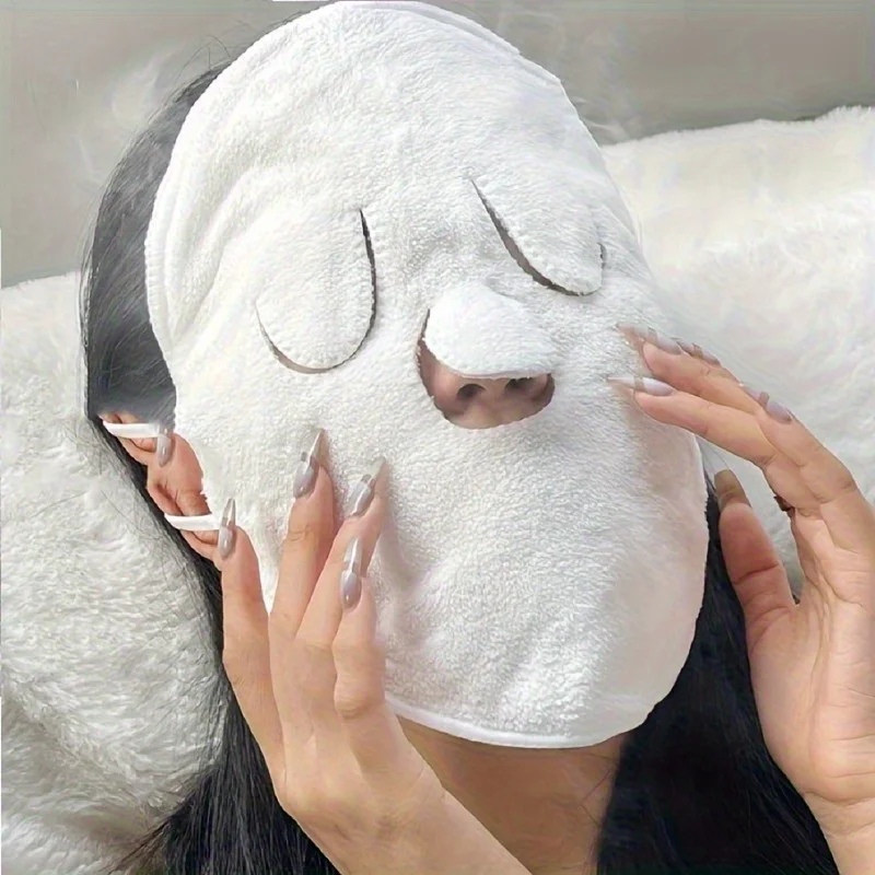 1 Reusable Hot and Cold Facial Steam Towel, Suitable for Skin Care and Moisturizing, Suitable for Home and Beauty Salons, No Added Fragrance, No Need for Electricity or Batteries