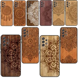 Mandala Floral Wood Soft Case For Samsung Galaxy A32 A52 A72 A12 A42 A40 A50 A70 A03S A21S A52S A71 A51 Cover