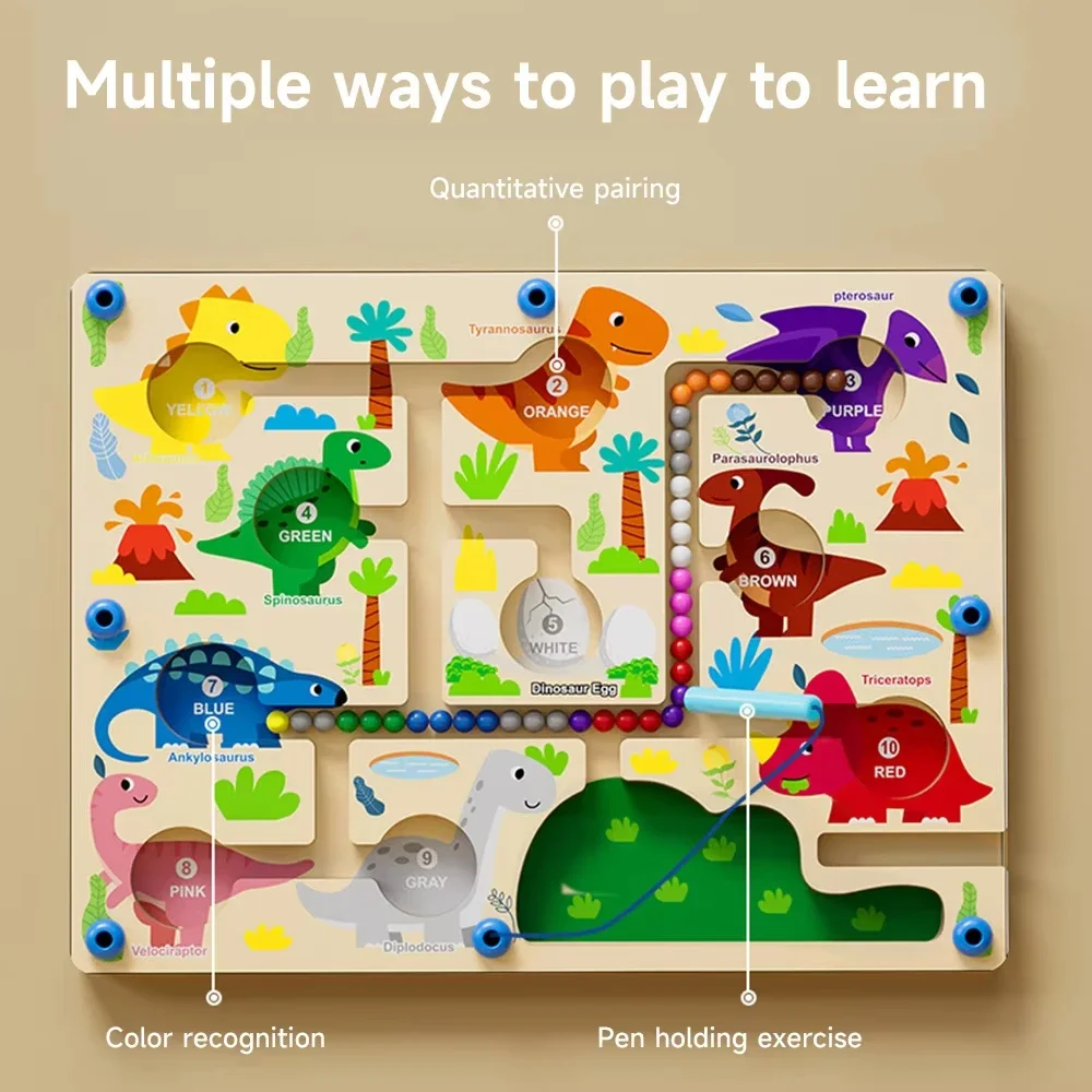 子供モンテッソーリおもちゃ磁気ペン移動ボールゲーム色分類カウントボード微細運動トレーニング感覚知育玩具