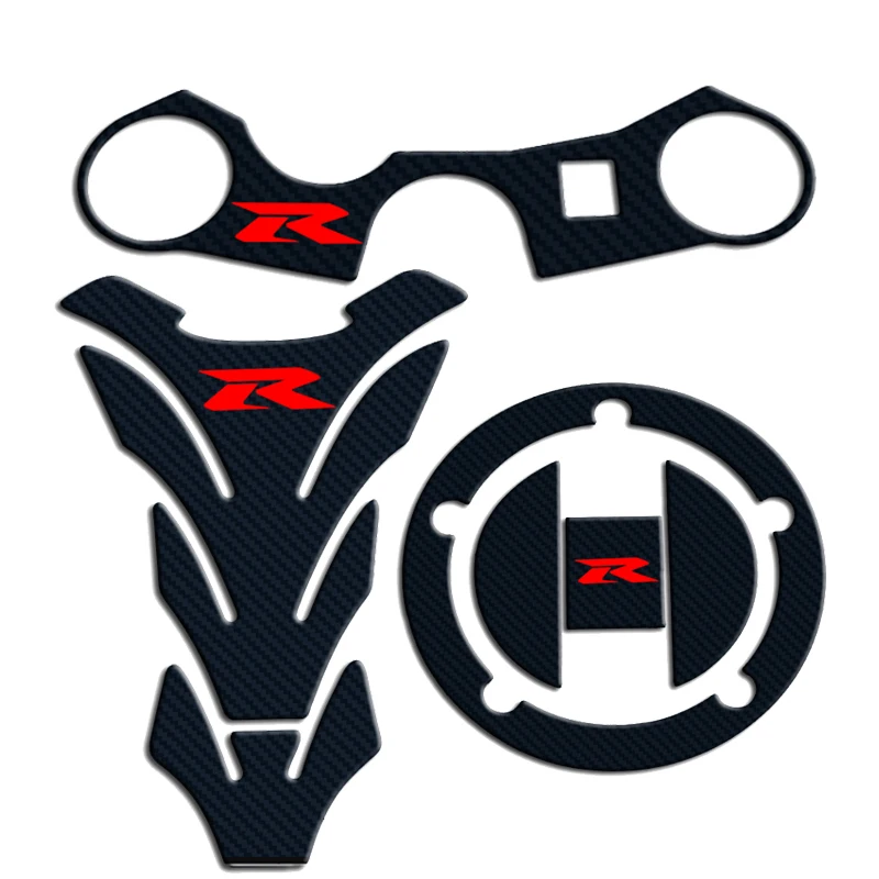 Carbon Tank Cap Sticker Tank Pad Fork Triple Tree Upper Clamp Decal For SUZUKI GSXR GSX-R 600 750 1000 K3 K4 K5 K6 K7 K8 K9 L17