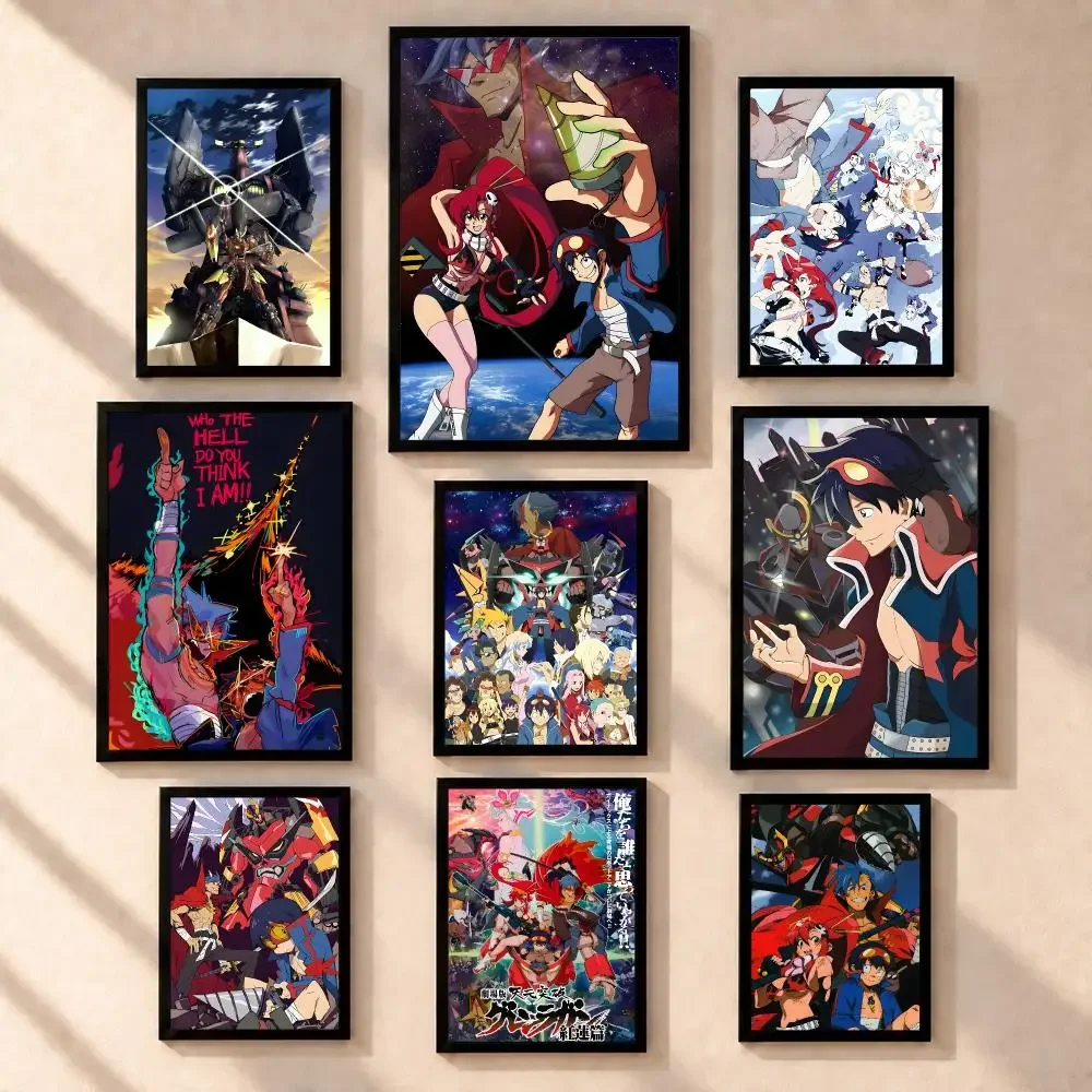 anime Tengen Toppa Gurren‑Lagann Poster HD Poster Peel Stick Waterproof Wall Art Print Bedroom Living Room Modern Decor Gift