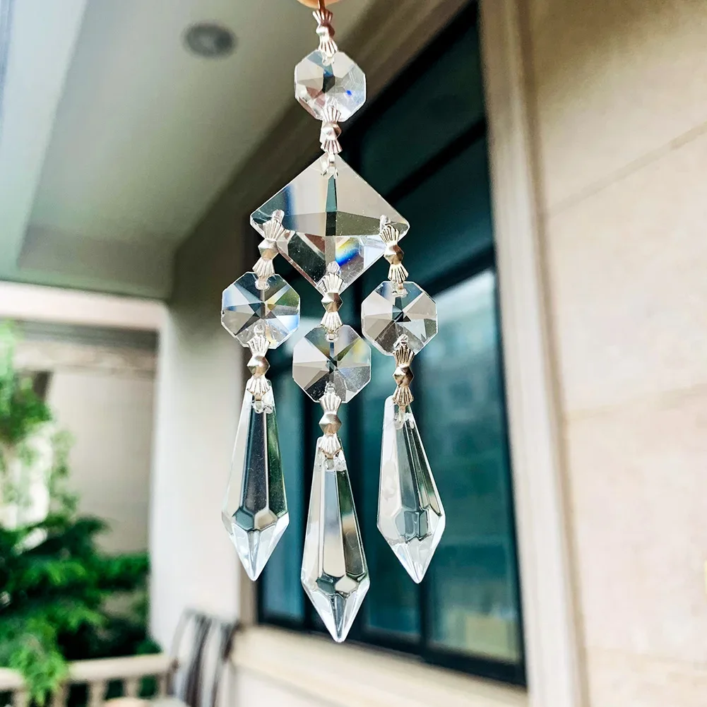

130mm Gorgeous Glass Prism Suncatcher Chandelier Parts Lucky Hanging Pendant Handmade Wedding Decor