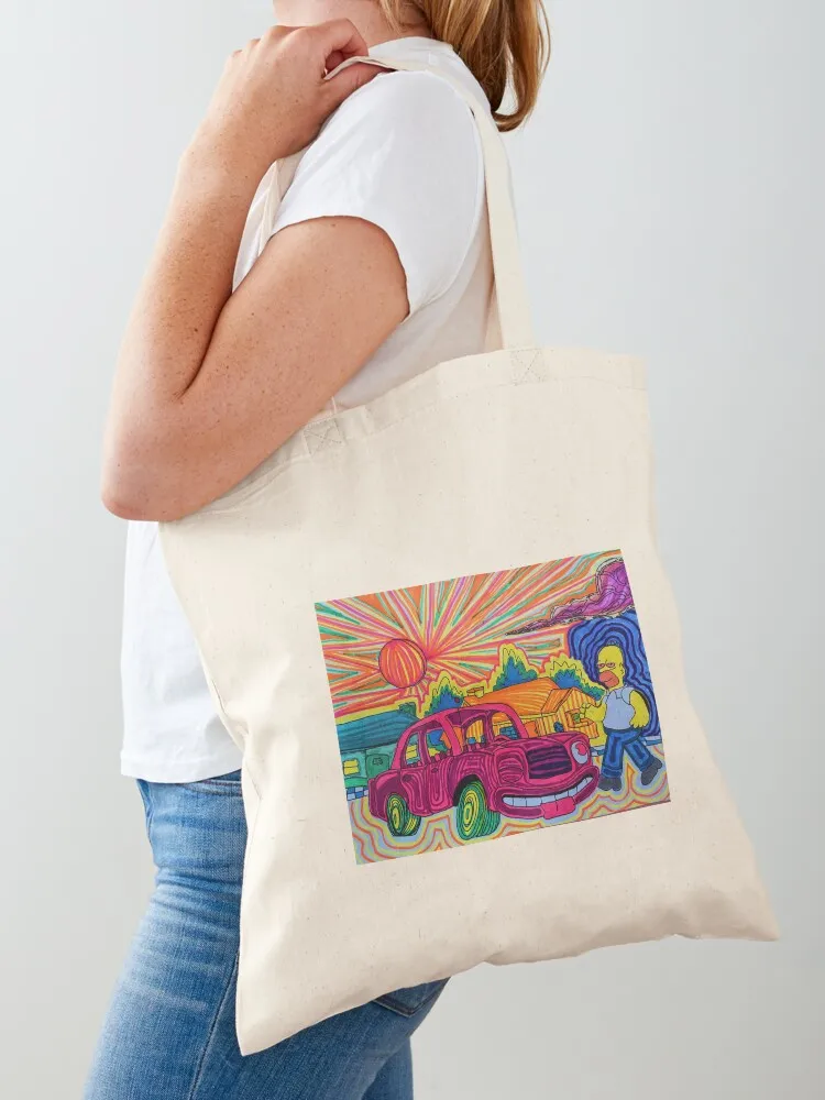 

Trippy Homer Tote Bag tote bag tote bag custom Gift shopper women