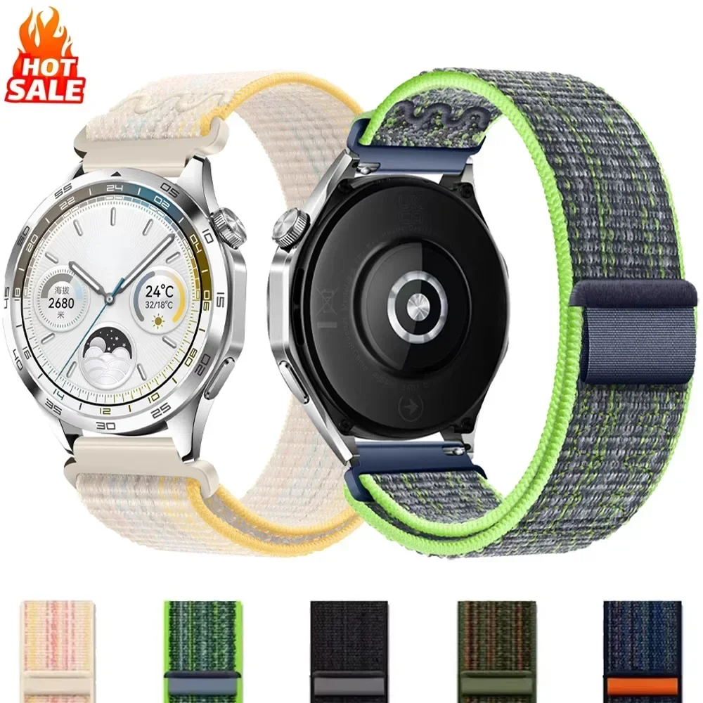 20/22mm Nylon Loop Strap For Samsung Watch 7/6/5/4 40mm-44mm Comfortable Watchband For Huawei Watch 5-4/GT5-4-3-2 Pro 46mm belt