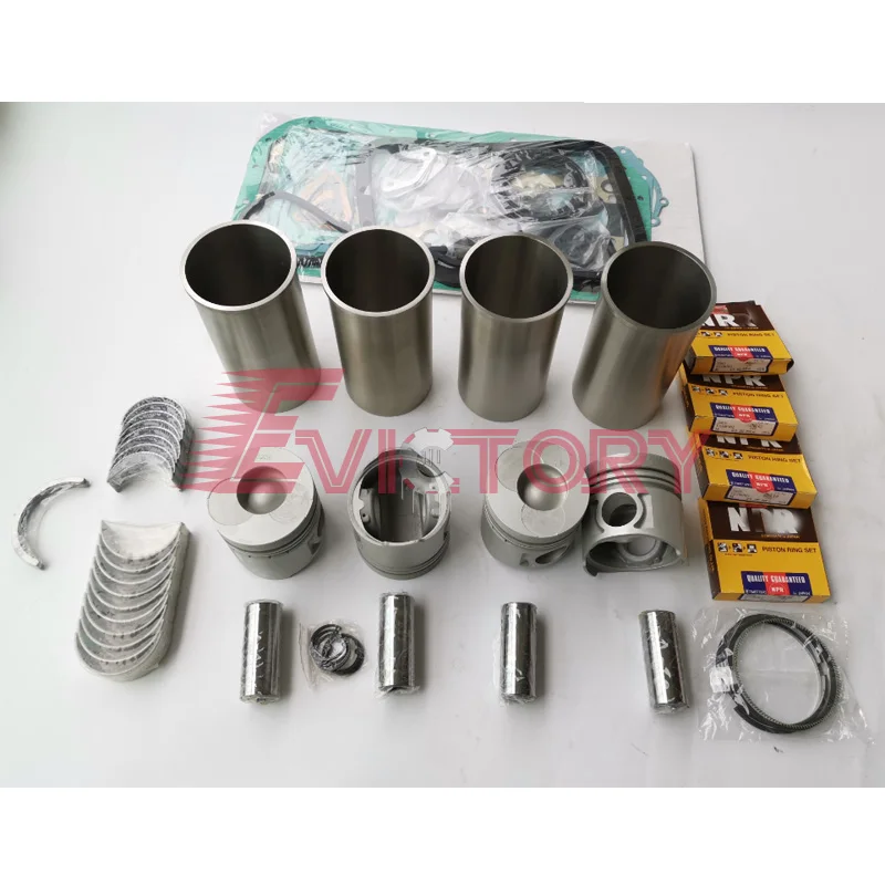 

For EXCAVATOR forklift DB33A DB33 rebuild overhaul kit piston liner gasket bearing + 1pc connecting rod