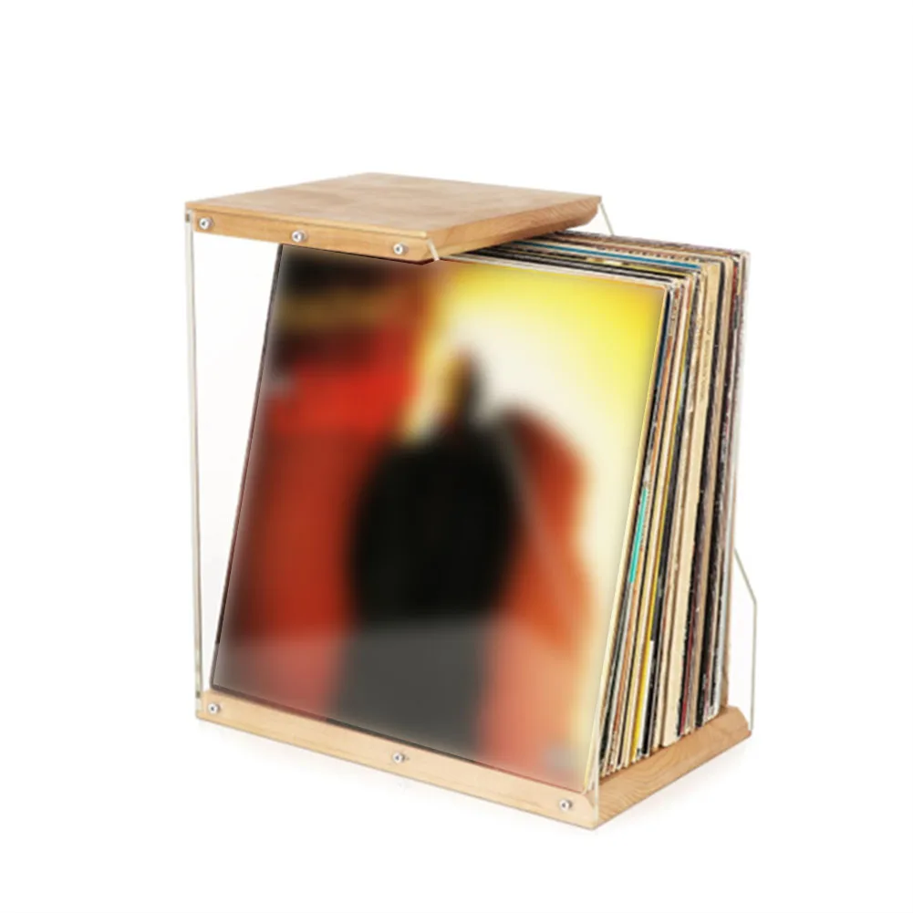 For Magazines Acrylic Record Rack Display Storage Stand Display Music Albums Approximately 37x4x36cm Clear Acrylic Panels