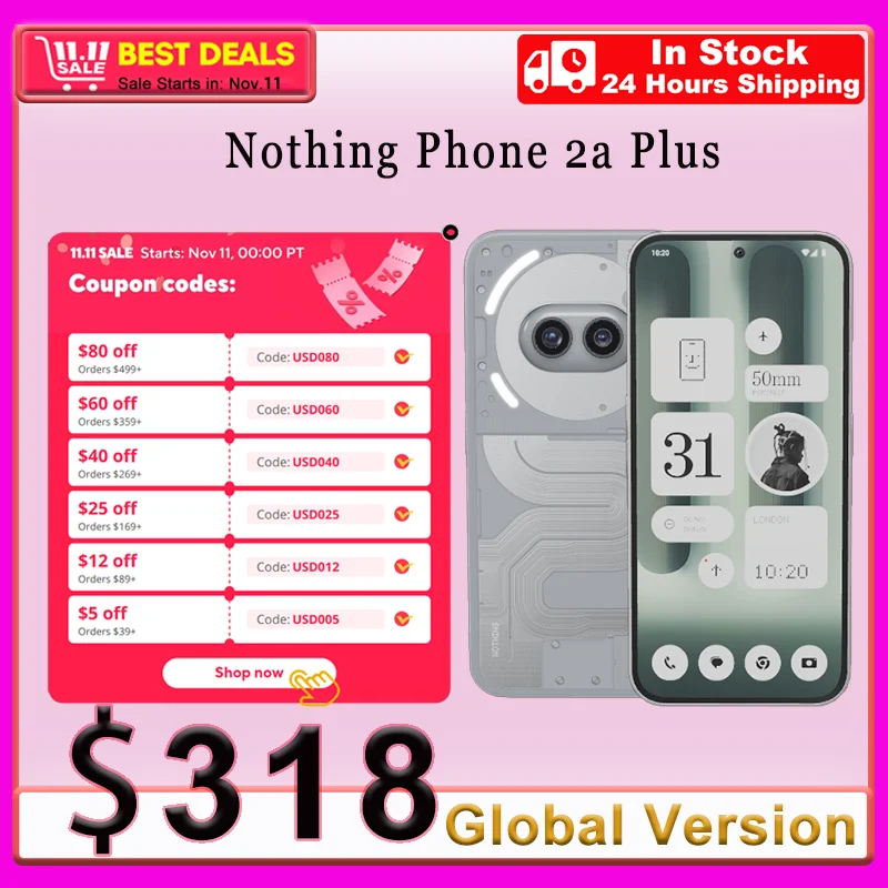 Global Version Nothing Phone 2a Plus MediaTek Dimensity 7350 Pro 5G 6.7