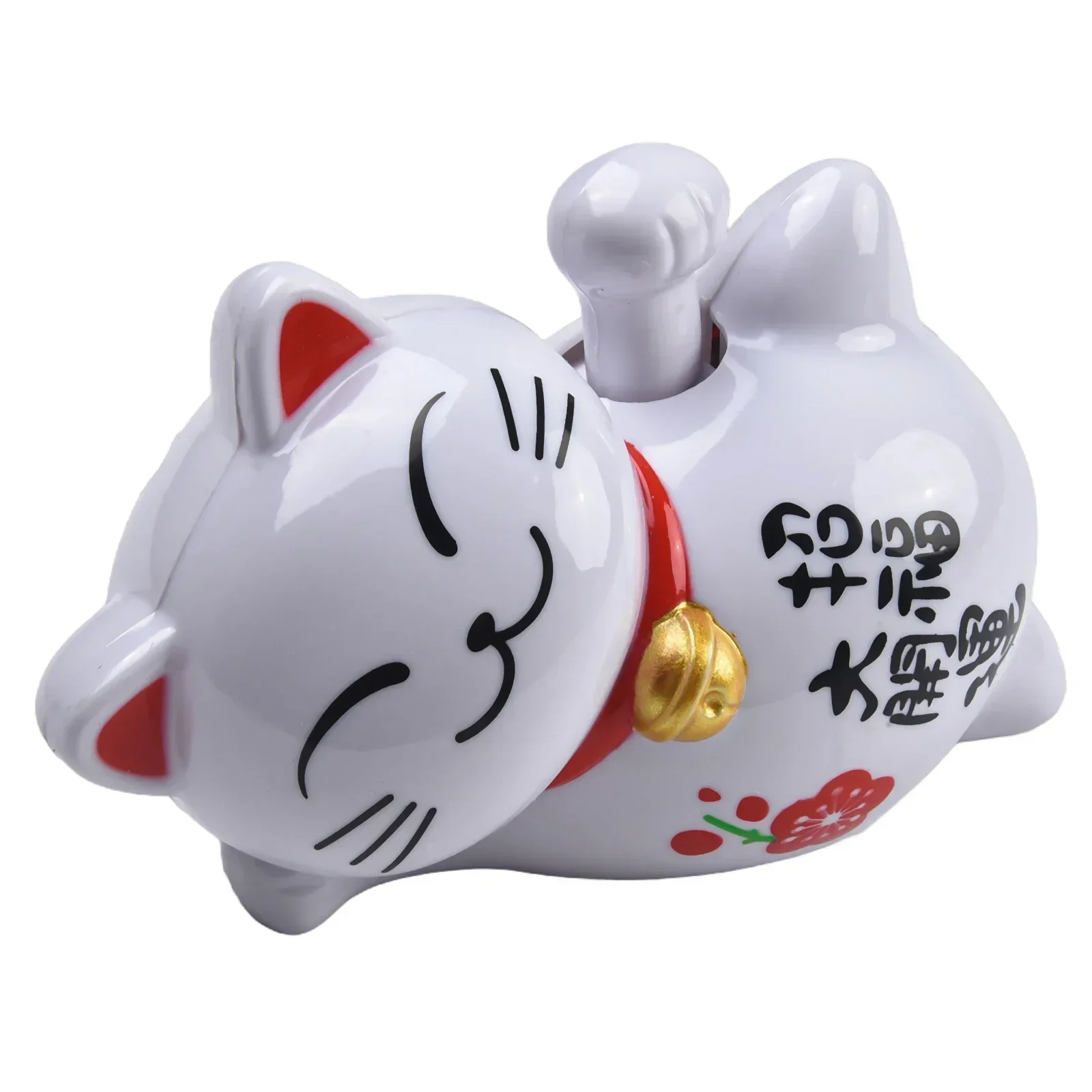 Chinese Lucky Waving Cat Automotive Solar Powered Fortune Cat Accessories Beckoning Maneki Neko Fortune Feng Shui Decoration