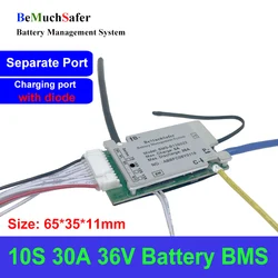 BeMuchSafer 10S 30A 36V Battery BMS 10S30A PCM 10S25A Separate Port for DIY Hailong Polly Dorado eBike E-Scooter Battery Pack