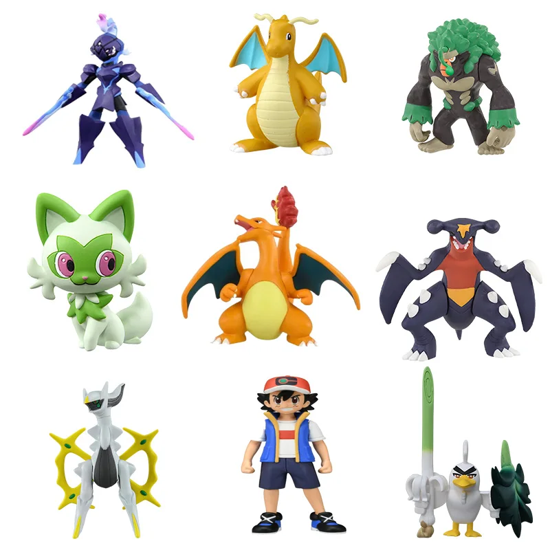 

TOMY TOY Pokemon Figures Charizard Rillaboom Sirfetch'd ceruledge Sprigatito Gaburias Arceus Dragonite PVC Model Anime Game Toys