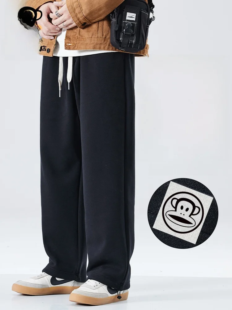 

Мужские повседневные брюки Paul Frank Heavyweight Knitted: свободные прямые спортивные штаны для осени 2025 года, молодежные, стильные