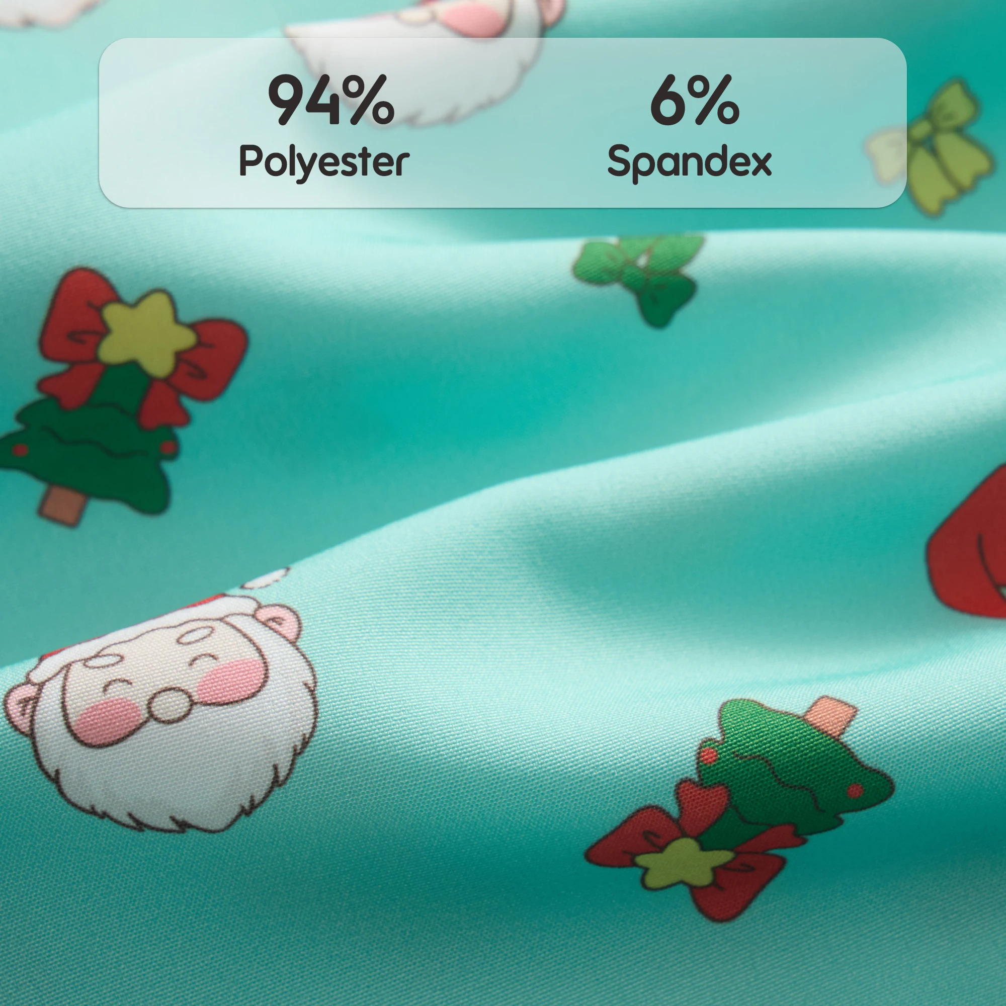 【Christmas】Women Scrub Top Light Green Santa Claus T-shirt Medical Surgical Cartoon Uniform for Nurses Clinical Pet Hospital