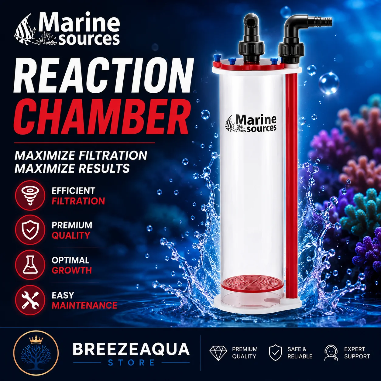 Fuentes marinas KMR-110/150/200 pecera de agua salada sistema de filtro fluidizado para acuario medios profesionales bioreactor nitrificación