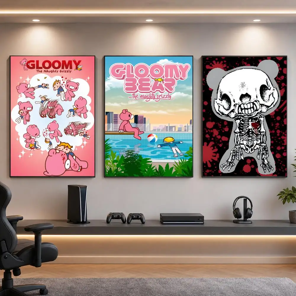 Character G-Gloomy Bear Cute Horror Poster HD Removable Wall Art Gift Bedroom Lounge Dorm Office Gaming Cafe Bars