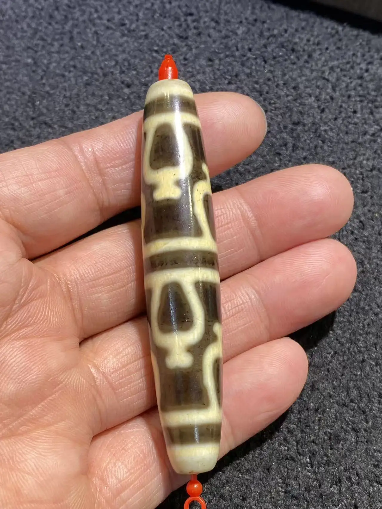 1pcs/lot Taiwanese craftsmanship 70-80mm yellowish multi-eyed agate Dzi bead weathered patina large size bracelet necklace bead