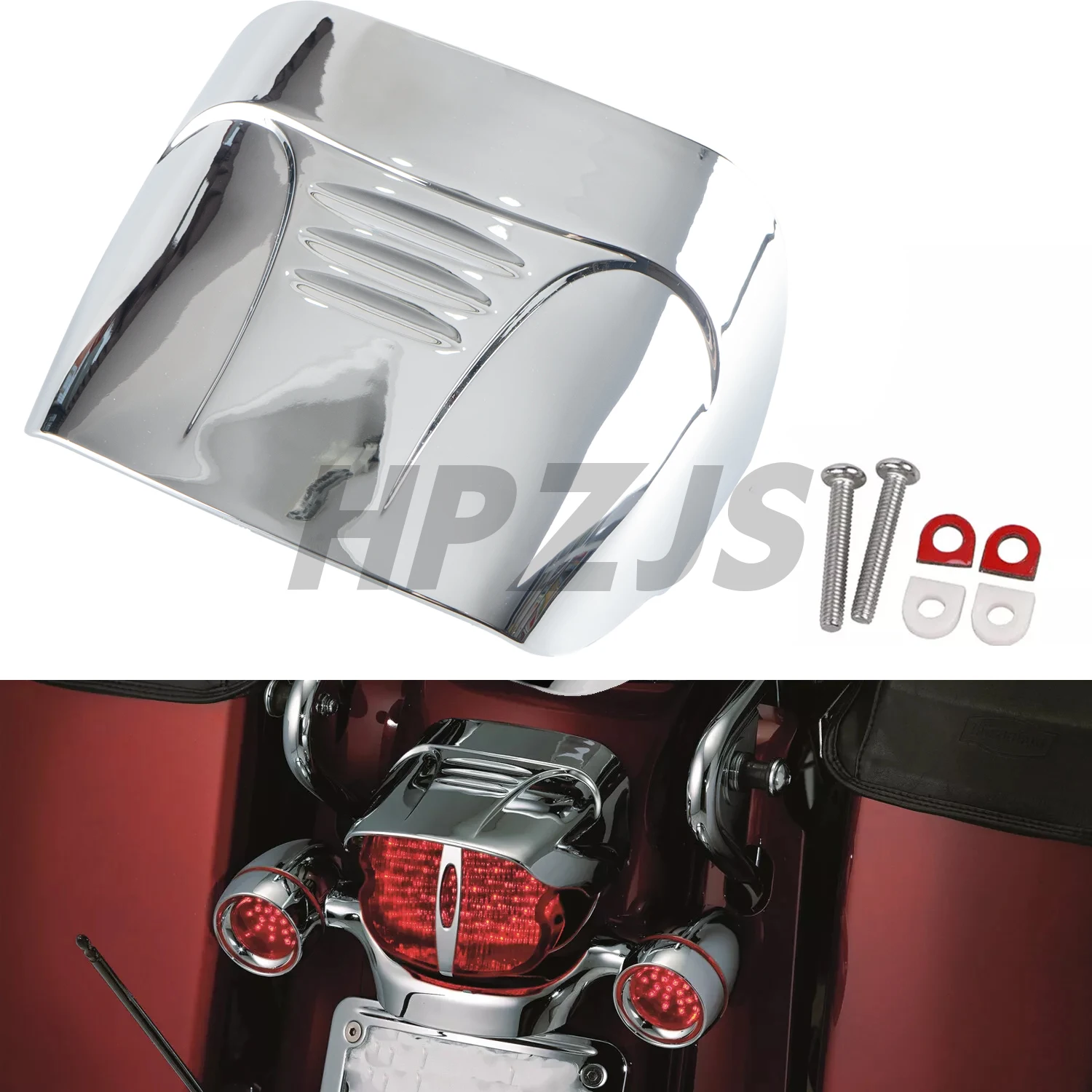 

Motorcycle Tail Light Visor Cover For Harley Dyna Softail Touring Glide Road King FXRS Tri Glide Trike ABS Plastic Chrome