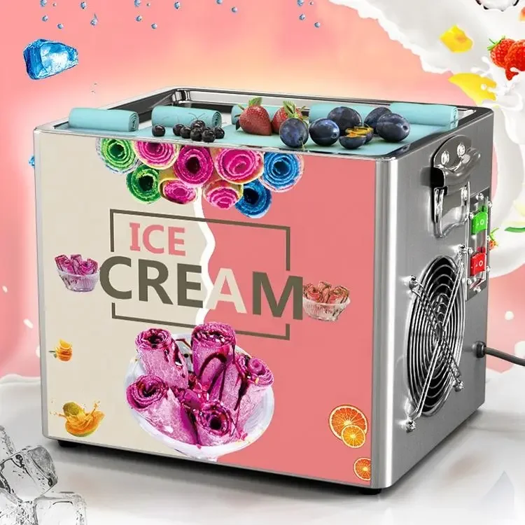 Commercial mini fried ice cream roll machine fried  ice cream machine for sale