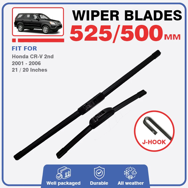 Front Windscreen Wiper Blades For Honda CR-V MK2 2nd Gen RD2 Silicone 2001 - 2006 CR V CRV Windshield Window Accessories Refill