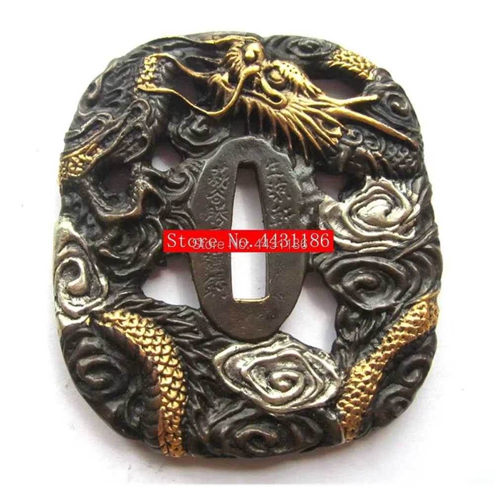 

Тотемы дракона по индивидуальному заказу-ЯПОНСКИЙ Аксессуар SAMURAI SWORD Медь Tsuba Katana//Wakizashi/Tanto Guard Фитинги