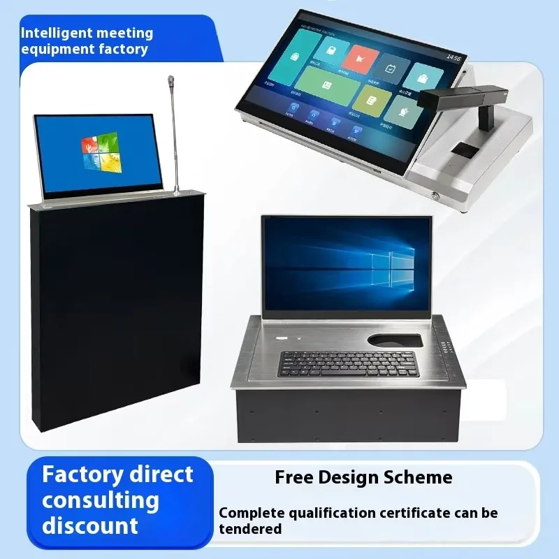 

Smart Office Desktop Audio Video Conference System Paperless LCD Screen Lifter Terminal with Flip Display Intelligent Terminal