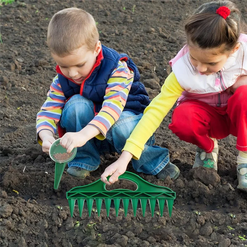 Zestaw dozowników nasion do siewu, 12 otworów do sadzenia nasion w glebie i podkładka dystansowa do sadzenia nasion z 24 szt. etykiet na rośliny Trwałe