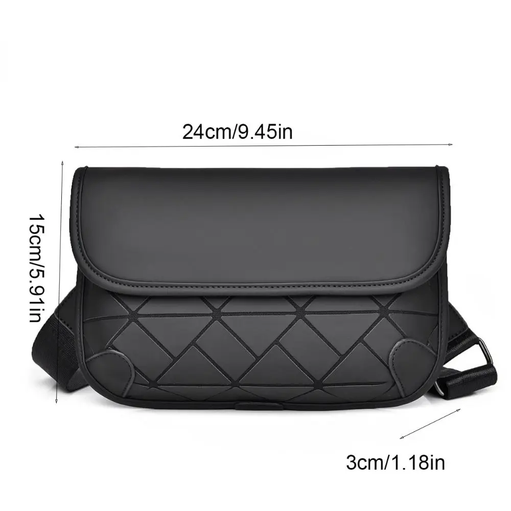 Borsa a tracolla casual con griglia in PU Borsa a tracolla da uomo multifunzione colorata Borsa da petto da uomo impermeabile di grande capacità per uomo/donna